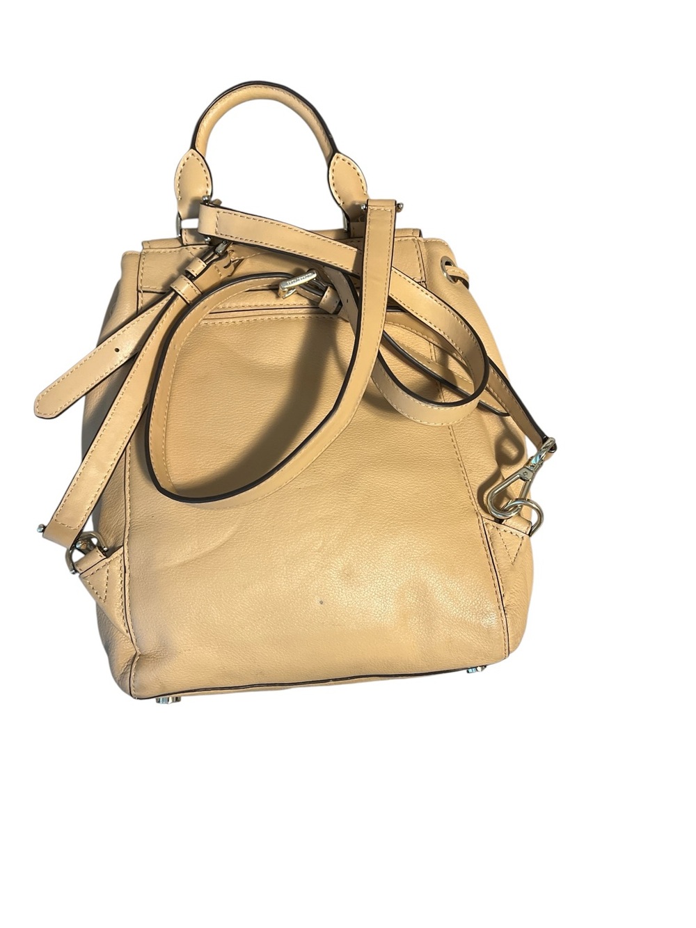 Michael Kors Cream Floral-Appliqué Leather Backpack - Picture 3 of 4